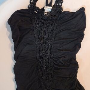 Forever Elegant Black Lace Accent Blouse